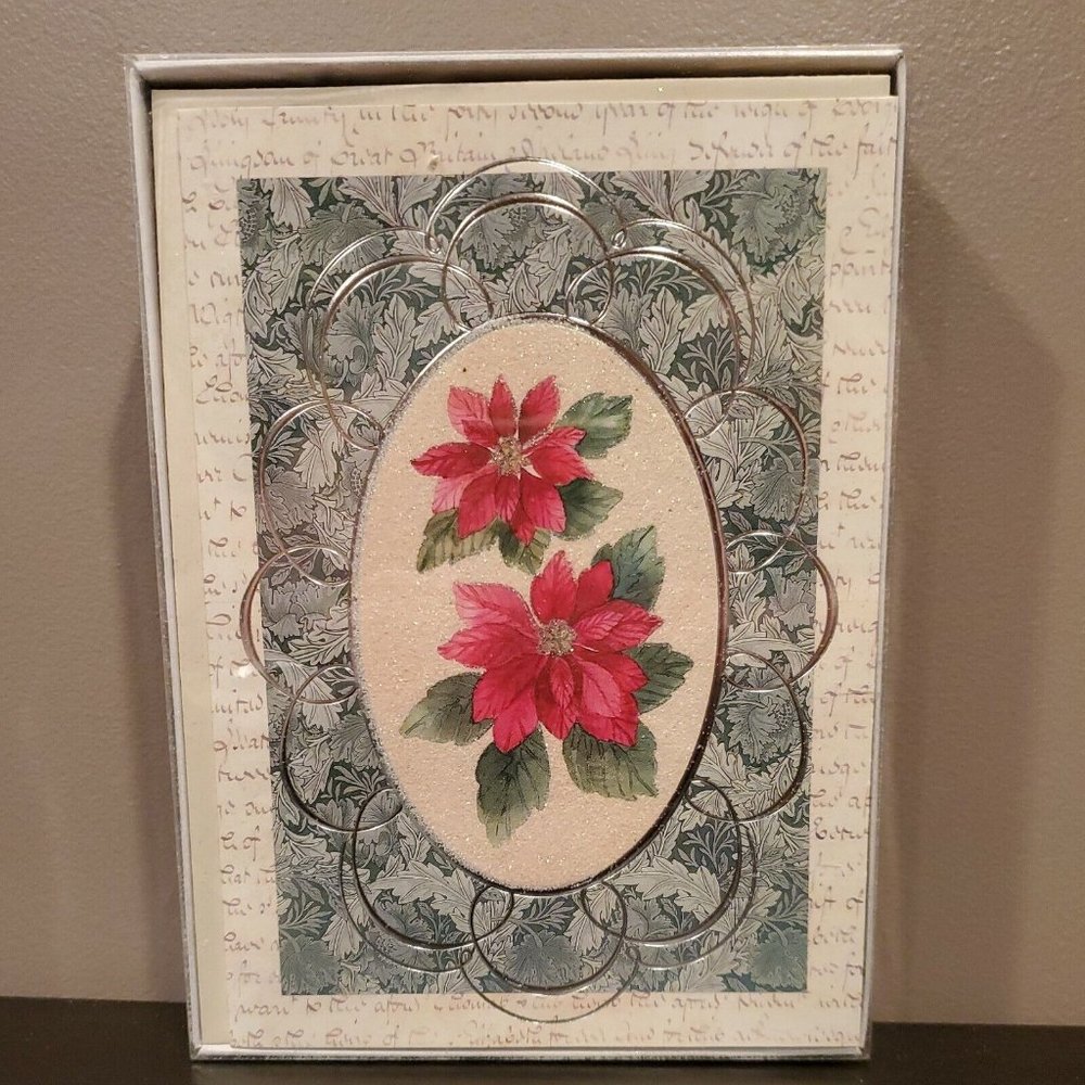Paper Magic Group 16 Poinsettia Christmas Cards New Unopened Package.